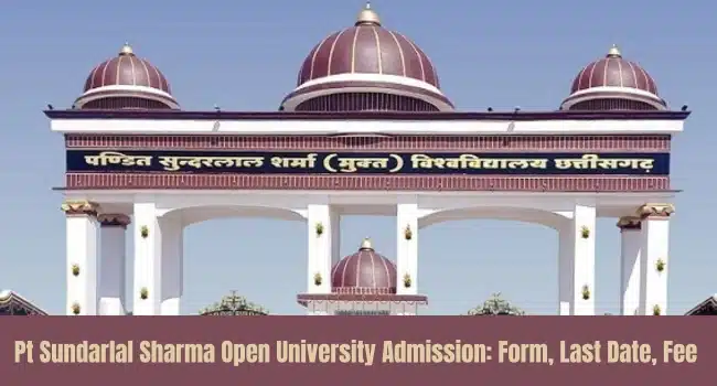 Pt Sundarlal Sharma Open University Admission